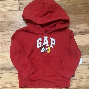 GAP x Disney Kids Red Mickey Mouse Hoodie Size 2T